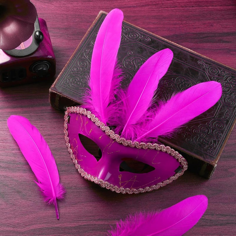 Ballinger Fuchsia Craft Goose Feathers - 120Pcs 6-8inch Large Feathers for DIY Crafts,Angel Wings,Dream Catcher and Wedding Party Decor - Image 5